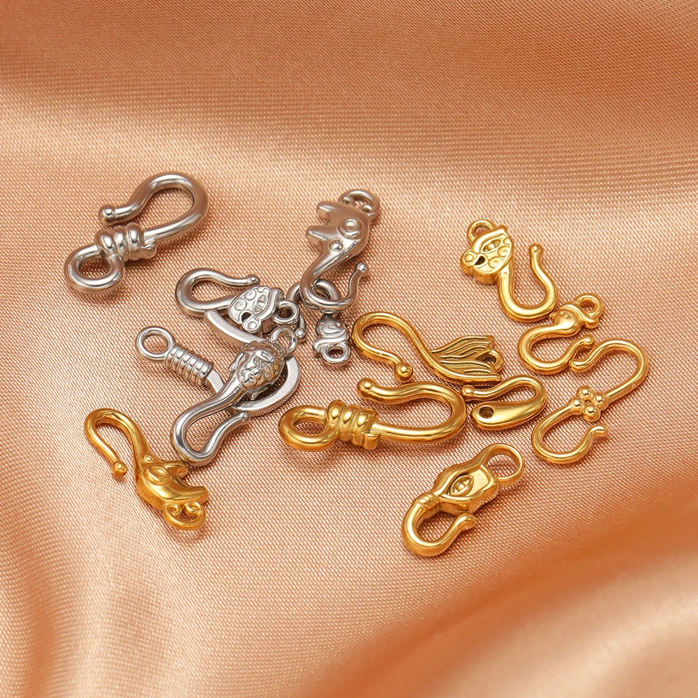 10 Stück Edelstahl-Seilverschlüsse, Fisch-Elefanten-Haken für DIY-Schmuckherstellung, Armbandverbinder, Halsketten-Zubehör – Detail 4
