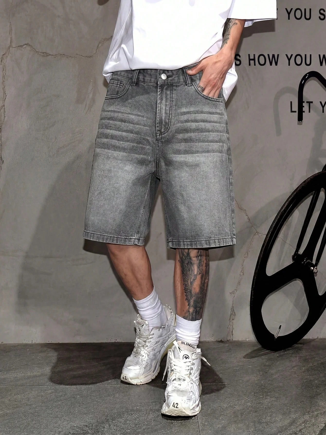 

Comfort daily denim jorts non elastic solid tone male relaxed leisure short bottoms wear