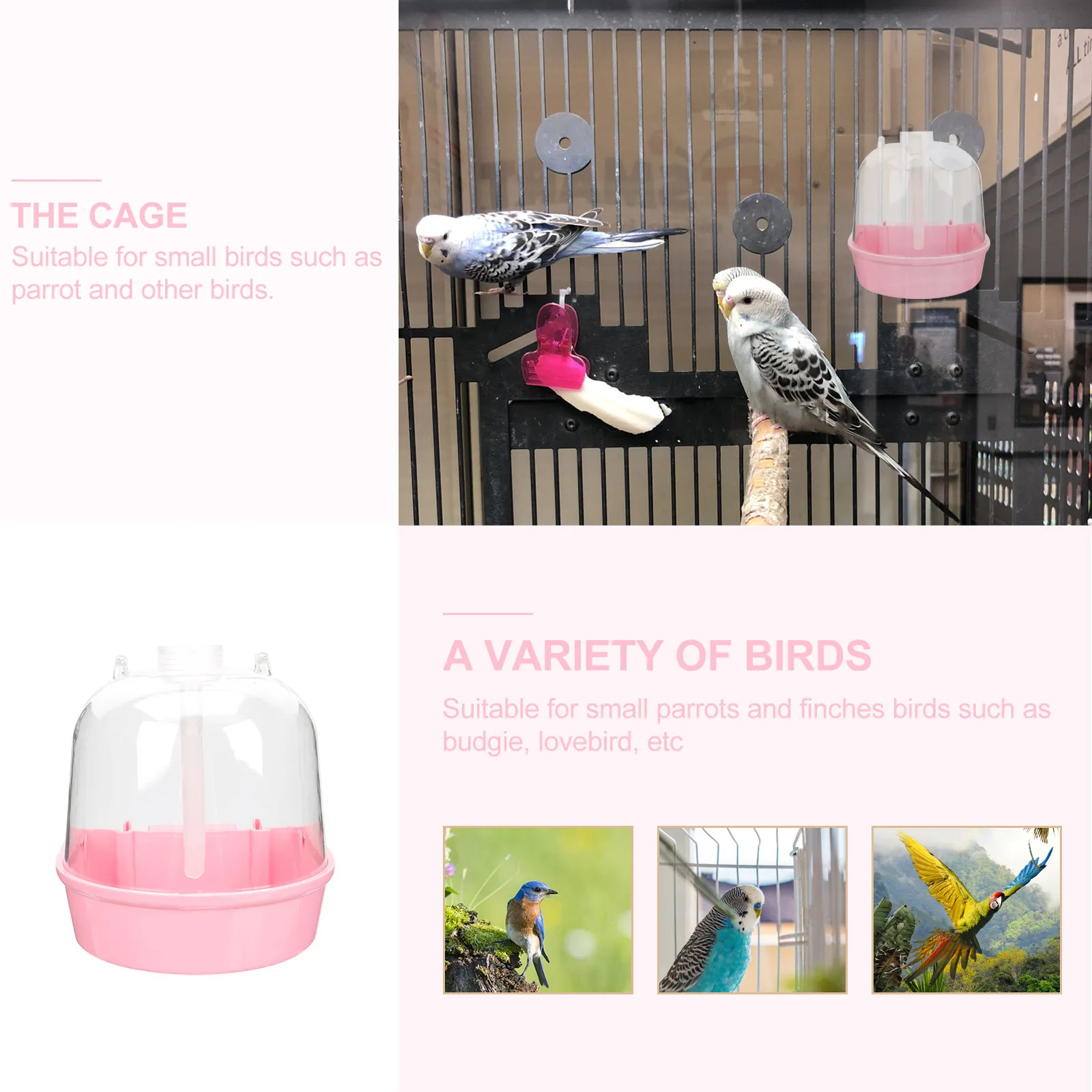 1Set Parrot Bath Tub Safe Premium Plastic Bird Shower Box for Lovebirds Finches Comfortable Bathing Experience