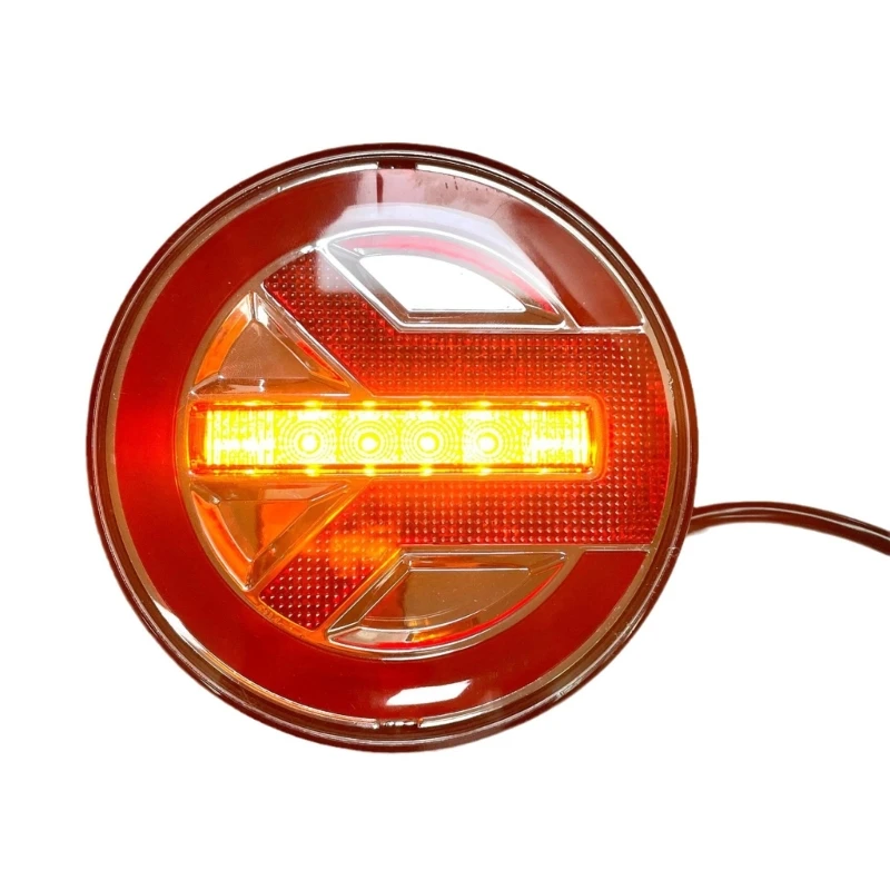 12-24V 29LED Dynamic Turn Brake Running Tail Stop Light Round Trailer Tail Light Shockproof Amber Taillight