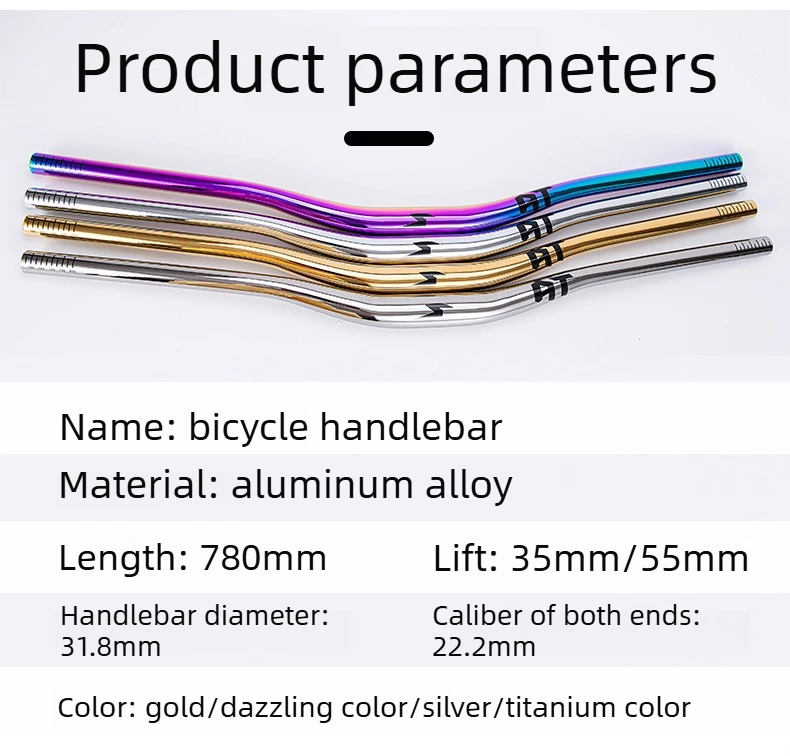 SEMYT MTB Riser-Lenker 31,8/35mm Klemmdurchmesser 35/55mm Höhe 780mm Länge für Downhill Cross-Country Dirt Jump Bikes – Detail 5