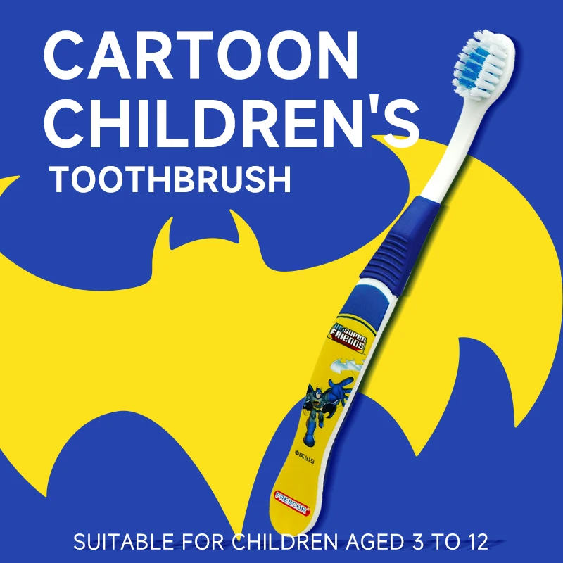 Cartoon children's soft fur toothbrush for gentle oral hygiene in children aged 3-12