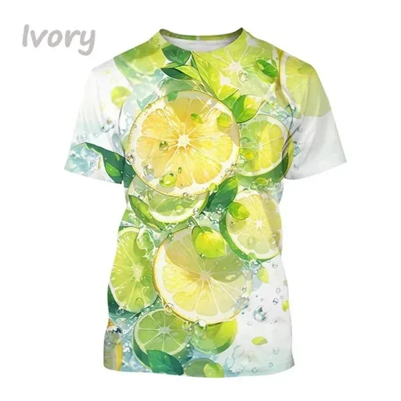 Fun Fruit 3D Printed Men's T-shirt Fashion Casual Lemon Print Plus Size Loose Sports Quick Drying Comfortable Breathable Top