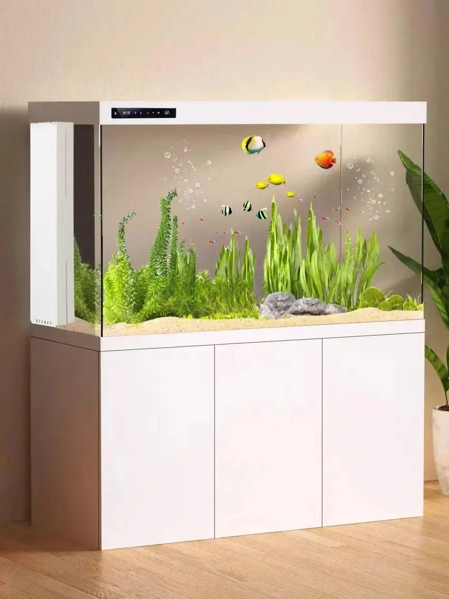 

Нижний фильтр, ультра-белый стеклянный аквариум для средней и большой гостиной, бытовой резервуар для арованы, экологический, без воды