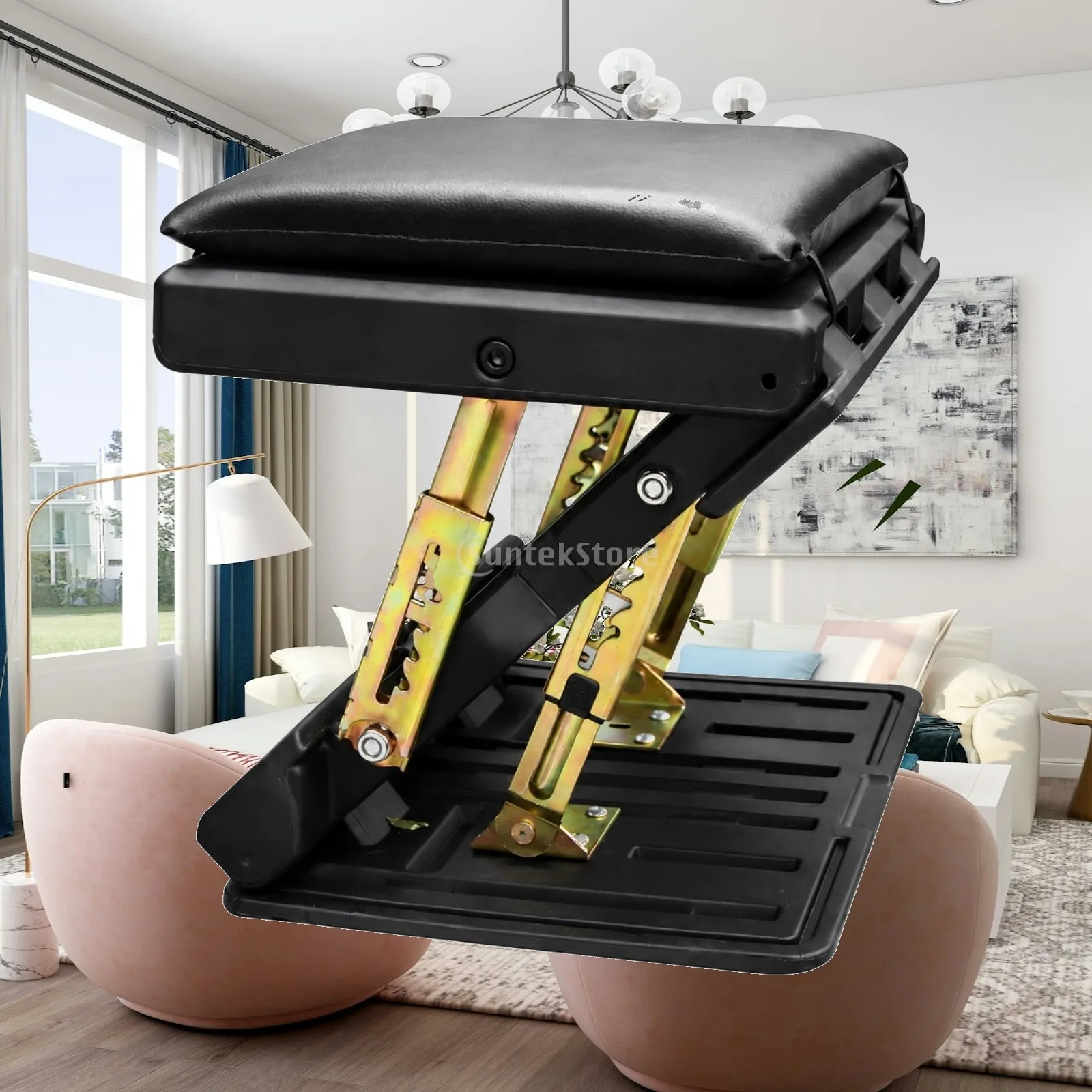 Car Footrest for Sleeping in Back Seat Adjustable Height Foldable Design with Padded Cushion for Road Travel