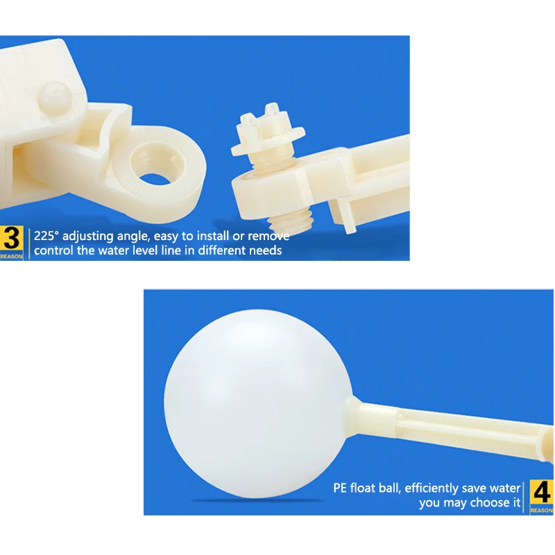 簡単設置自動制御弁卸売価格1/2 3/4 1インチプラスチック調整ロッドアングルフロートバルブ