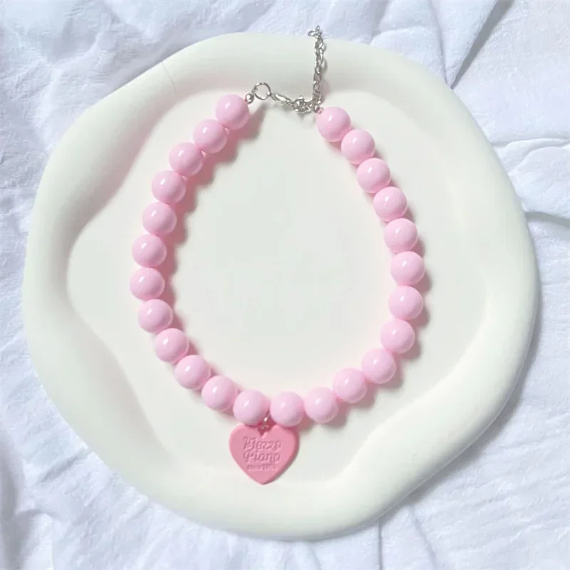 Heart Pendant Pet Pearl Collar Dog Princess Necklace Cat Jewelry Collar Puppy Accessories Dog Chain Chihuahua Wedding Jewelry