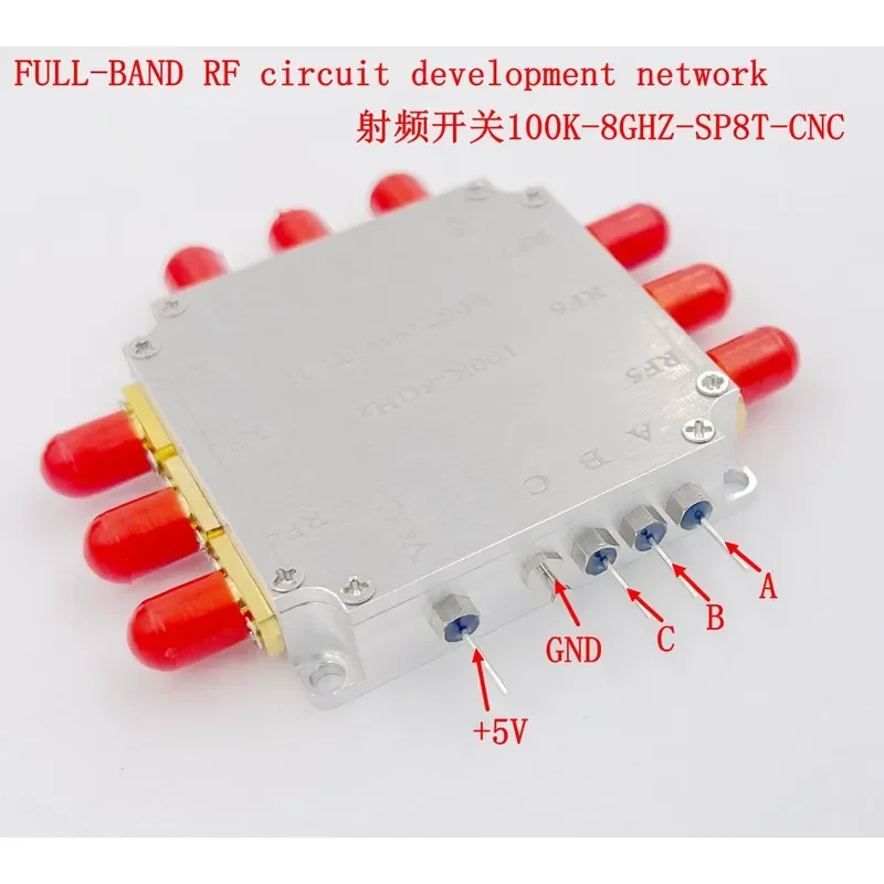 for SP8T RF Electronic Switch LF-8GHz 3G Wide Bandwidth High Isolation Low Insertion Loss with Housing Teflon