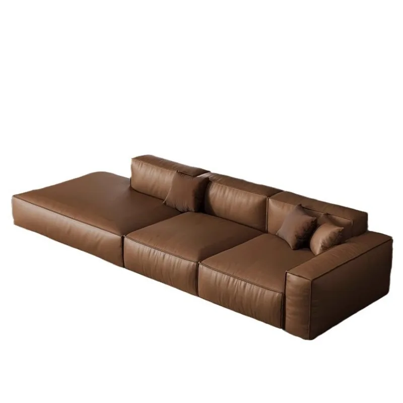 

Tofu block module Italian minimalist sofa Modern living room straight row with combination sofa Designer light luxury sofa