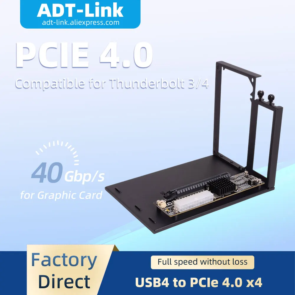 

ADT-Link UT4G External Graphics Card Dock Station for Thunderbolt 3/4 USB4 to PCIe 4.0 x16 eGPU Adapter NUC ITX STX Notebook