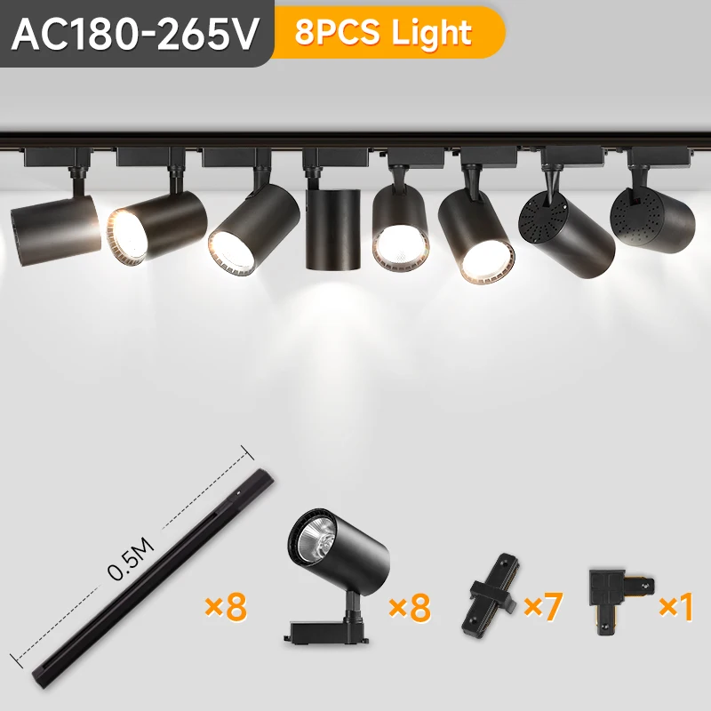 LED Spoor Licht 220V Plafond Spot Led 12/20/30/40W Plafondlamp voor Woonkamer Keuken Lijn Verlichting Rail Systemen Spotlight Set