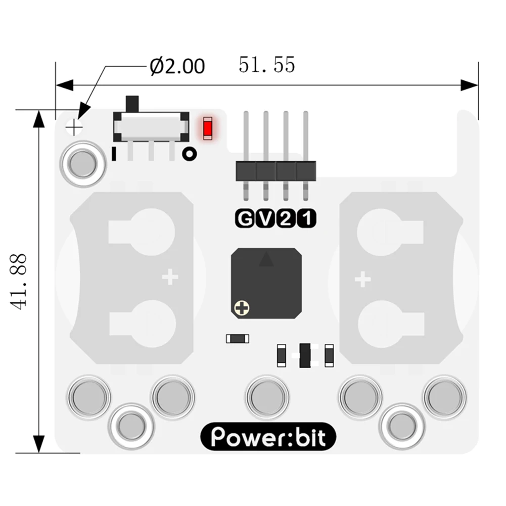 ELECFREAKS micro:bit Power: placa de extensión de bits alimentada por batería de botón CR2025 para niños programa Microbit dispositivos portátiles reloj