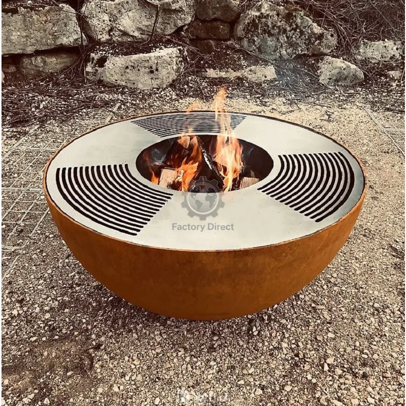 

Outdoor Cooking Corten Steel Hemisphere Fire Pit Bbq Grills