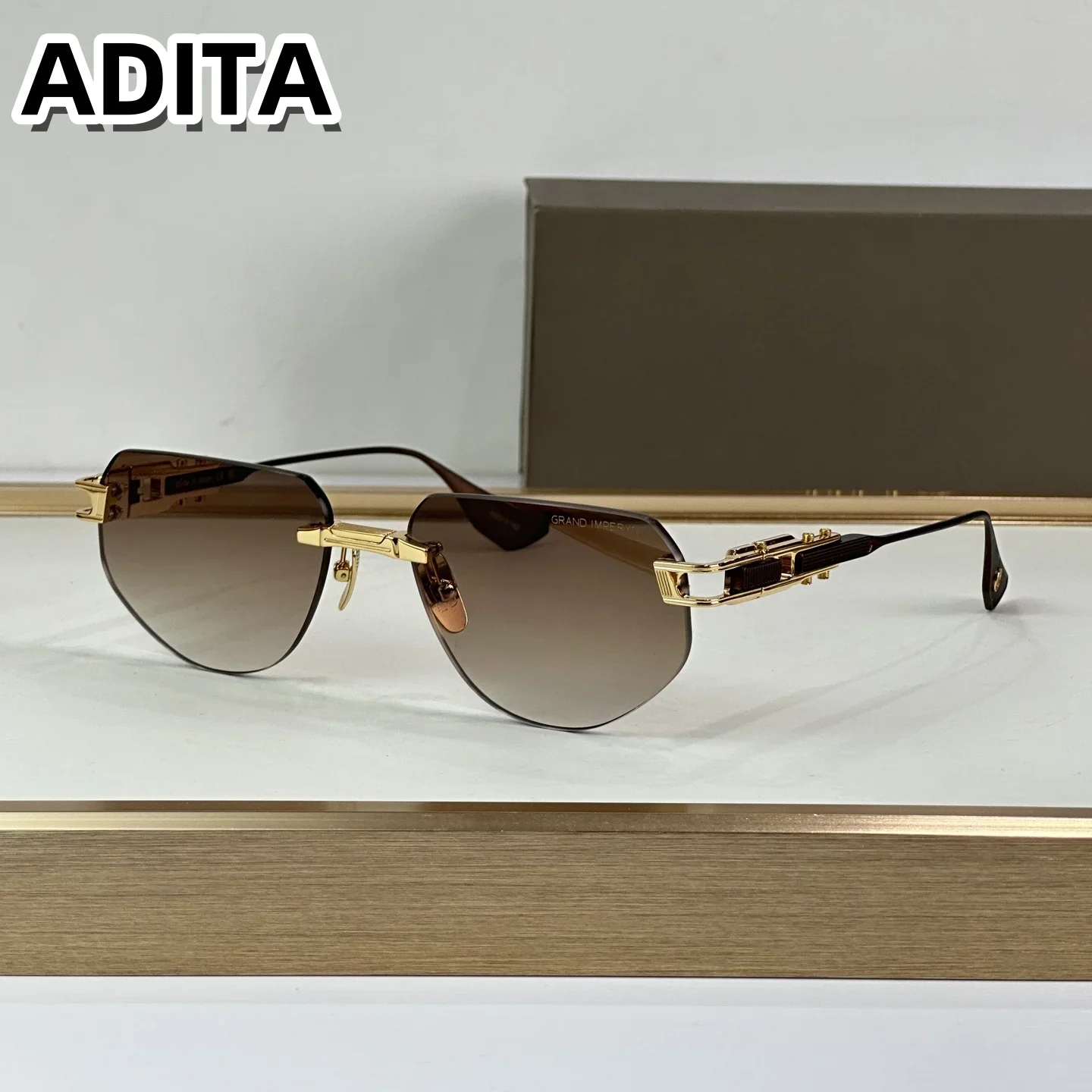 

GRAND-IMPERYN DTS164 Top High Quality Sunglasses For Men Titanium Style Fashion Design Sunglasses For Womens With Box