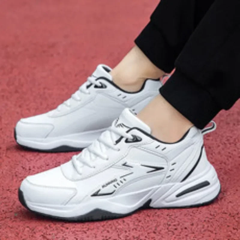 

Классические белые неуклюжие кроссовки для мужчин, удобные нескользящие кроссовки, дышащие большие повседневные кроссовки