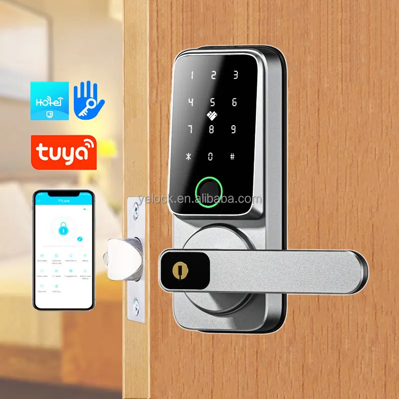

Factory Price Smart Fingerprint Lock Keyless Keypad Electronic Smart Lock Aluminum Front Door Cloud Data Storage Tuya Network