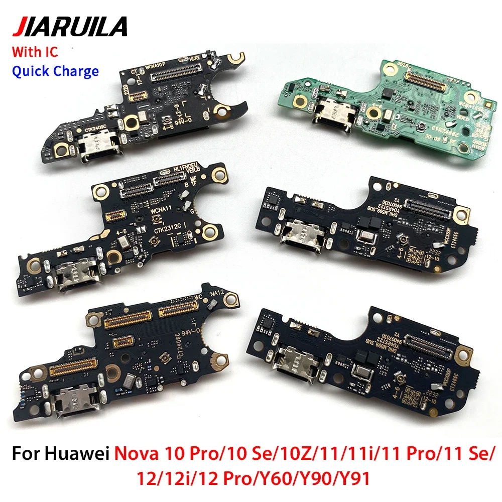 10 PCS USB Charging Port Charger Board Flex Cable For Huawei Nova 10 Pro 10 Se 10Z 11 11i 11 Pro 11 Se 12 12i 12 Pro Y60 Y90