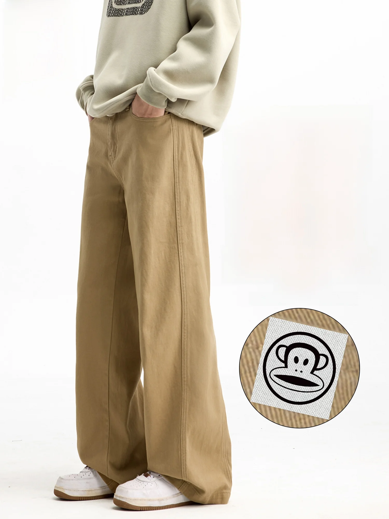 

PaulFrank Pure Cotton Straight Leg Casual Pants American Sle Simple Loose Wide Leg Men's Autumn New Arrival Trousers