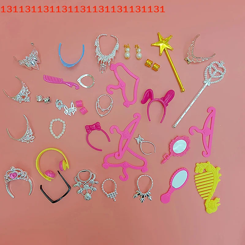 20PC Fashion Accessories Set for 1/6 Dolls; DIY Jewelry Decoration and Crown for Girls