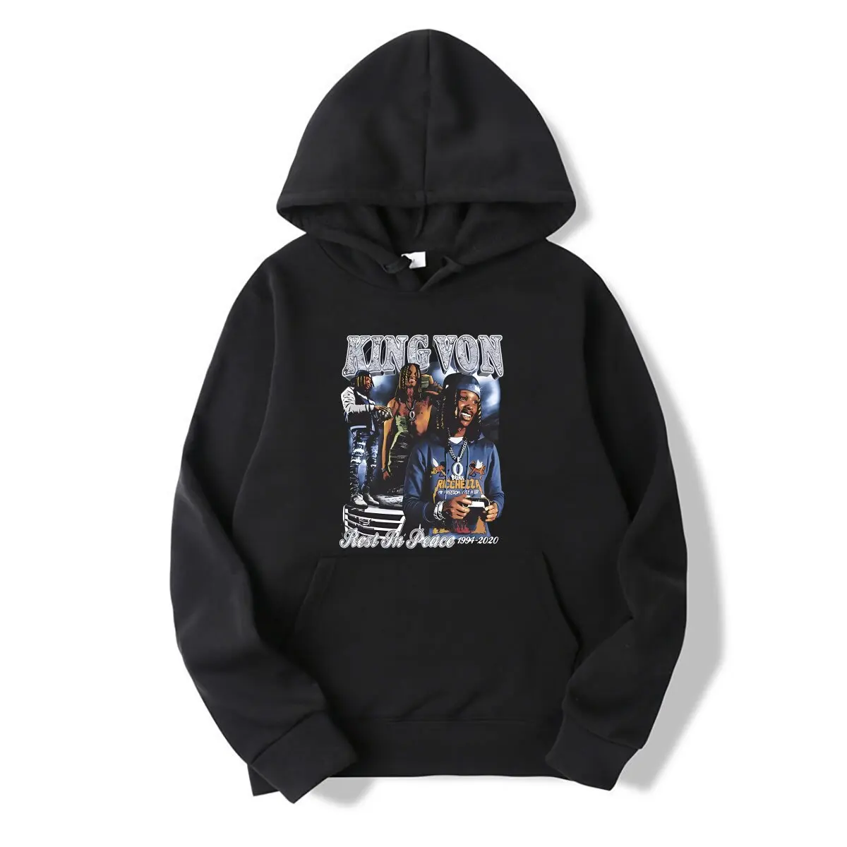 Rapper K-King Von Graphic hoodies Men's Hip Hop Gothic Fashion Sleeve hoodies Vintage Oversized Cotton hoodiest