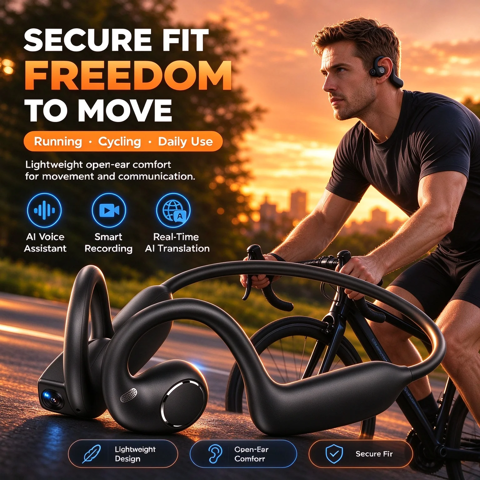 AI Smart Camera Earbuds Blueto - Wireless Charger recension och pris