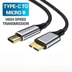 Micro B USB 3.0 to Type C Cable Adapter Connector 5Gbps External Hard Drive Disk Cable Type-C to USB 3.0 Micro B for Hard Drive
