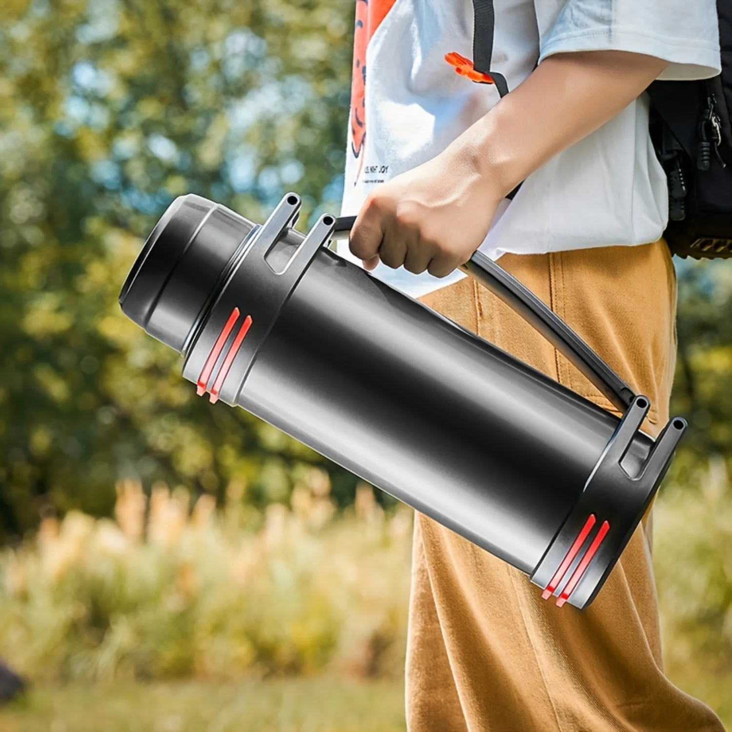 

1pc Large-capacity Insulated Pot, 316 Stainless Steel Water Bottle for Outdoor Cycling - Stay Hydrated on the Go!