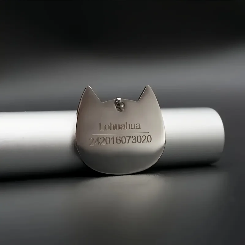 Étiquette d'identification de chat personnalisée, gravée sur mesure, étiquette de nom d'animal de compagnie en acier inoxydable, accessoire de collier de chat pour chat petit, moyen et grand, 1P