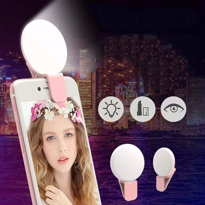 Portable Mobile Phone Selfie Light Mini Colorful 9 Led Lamp Three Levels Fill Lighting Adjustable Female Beauty Flash Light