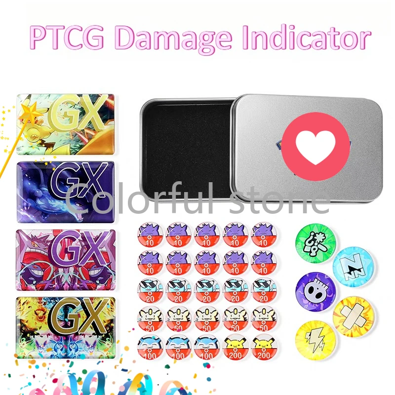 

PTCG Pokemon Anime Character Match Scoring Damage Counter Damage Indicator Role-playing Games Eevee Charizard Pikachu Gengar