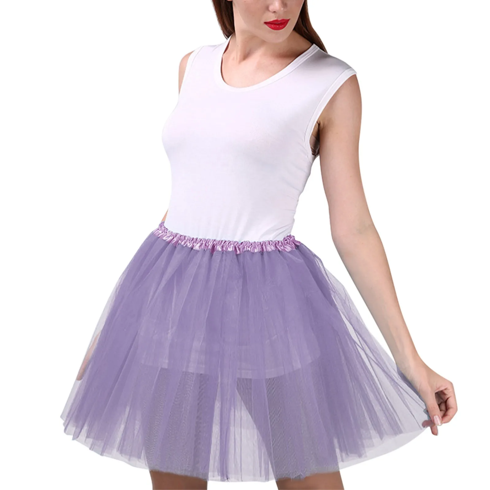 

Women Organza Tutu Skirt Adult Vintage Lolita Petticoat Fancy Ballet Dancewear Party Costume Ball Gown Short Skirt Crinoline