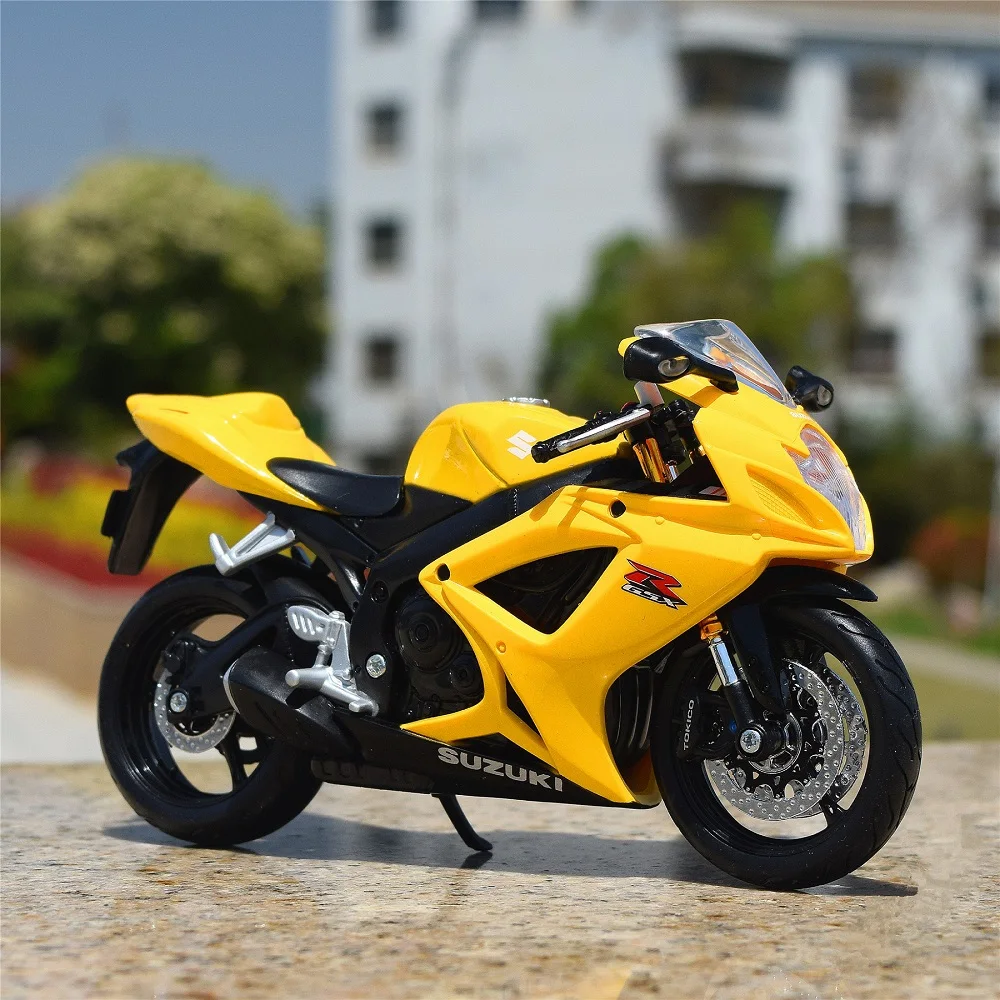 Maisto 1:12 Suzuki GSX-R600-子供用オートバイ,レーシングモデル,モデリング,金属,スポーツ,シティ,モーターサイクルモデル,ギフト