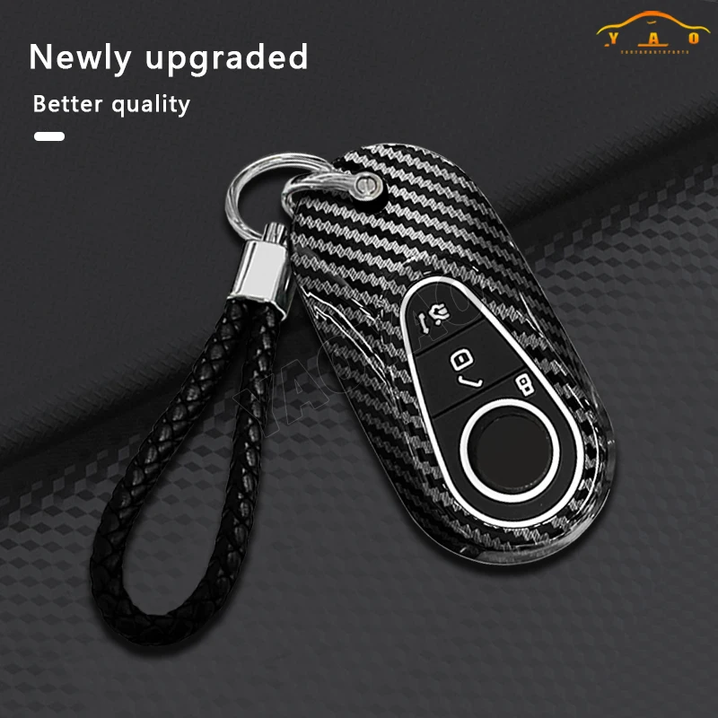 

ABS Carbon fiber Remote Car Key Case For Mercedes Benz A B C E S Class W204 W205 W212 W213 C300 S450 S500