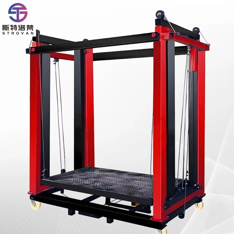 ポータブル折りたたみ式油圧調整可能移動作業台 7M 9M 300Kg 500Kg 自動制御電動足場リフトプラットフォーム