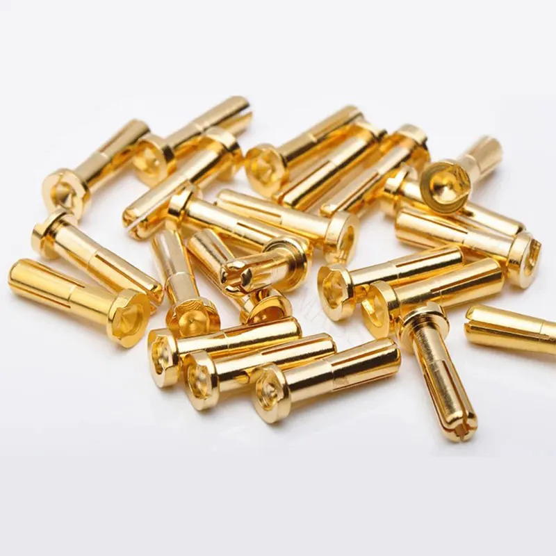 5/10 قطعة 4 مللي متر 5 مللي متر الموز التوصيل الذكور أصيلة Alotted aff مشطوف مستقرة الحالي 40A الذهب تصفيح 5u لسيارة RC #6