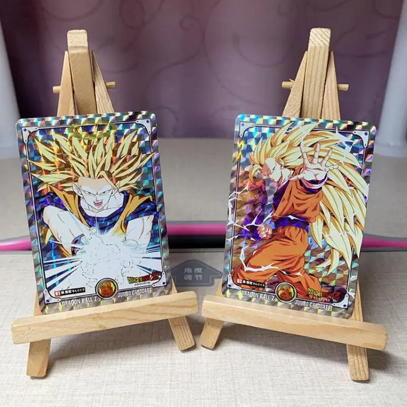 9Pcs Dragon Ball Flash Card Super Saiyan Goku Vegeta Gohan Game Anime Collection Cards Gift Toys Two Flash Patterns Are Optional