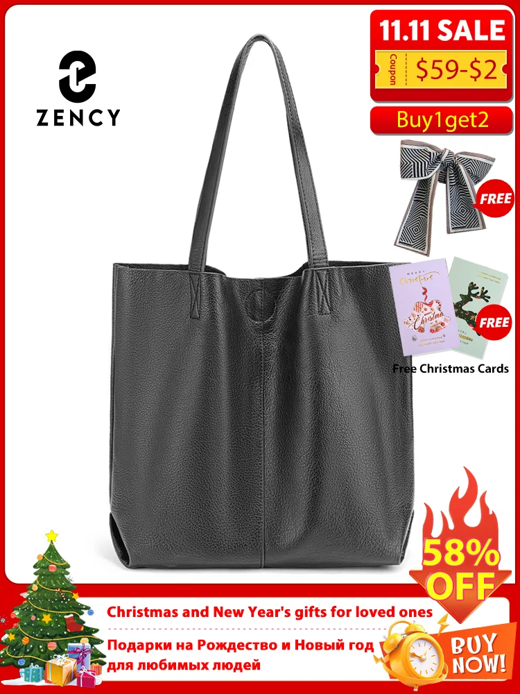 

Zency сумка из 100% натуральной кожи, большая вместительная женская сумка на плечо, ретро-тоут, сумки для покупок, композитная сумка из натуральной кожи