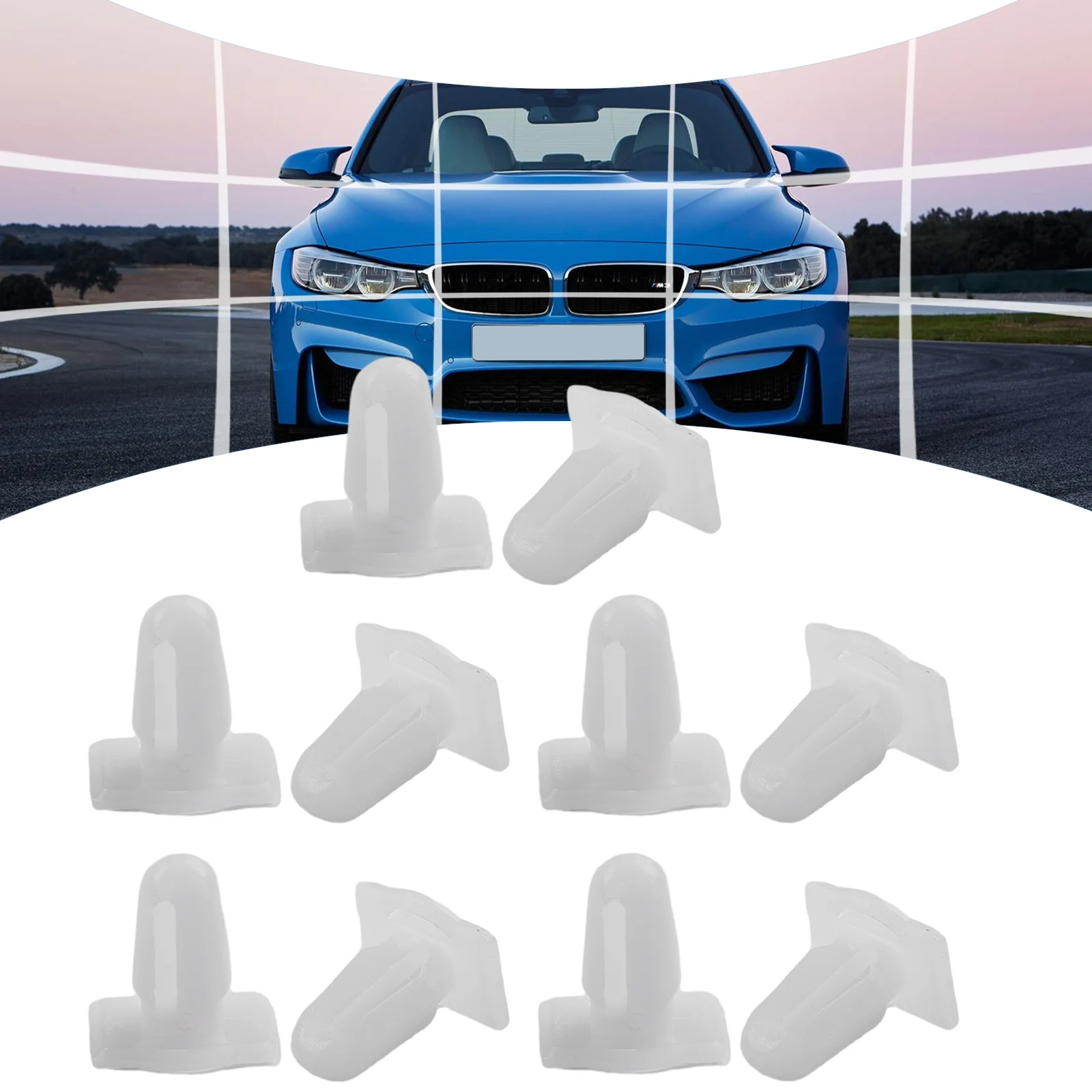 

10 шт. автомобильных крепежных клипс 12x9 мм, нейлоновые фиксаторы для накладок порогов, молдингов и защитных панелей для BMW E30 E39 E46