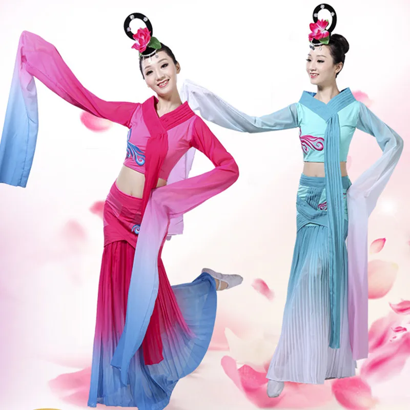 Ethereal Water Sleeve Dance Suits Classic Vintage Clothes For Women Hanfu Fairy Cosplay Traditional Stage Performance