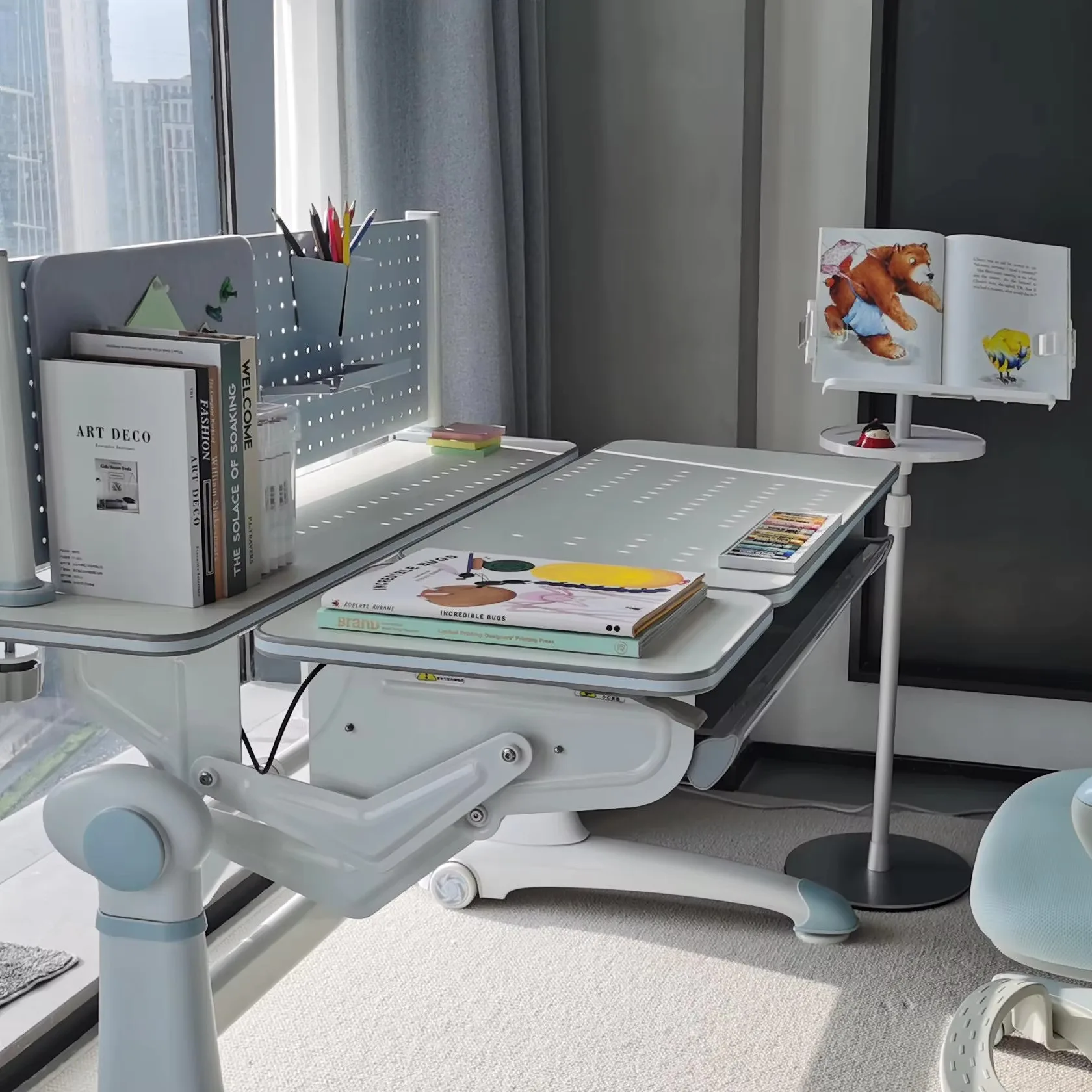 رف كتب القراءة من الألومنيوم UP-9ZB، حامل أرضي للمكتب، صينية الكمبيوتر المحمول، صينية الكمبيوتر اللوحي، ضبط الارتفاع #3