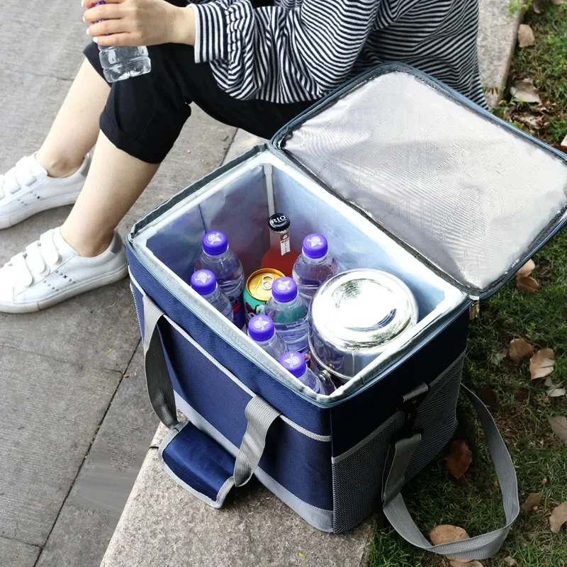Portable Outdoor Insulation Box Large Insulation Bag Camping Refrigerator Thickened Insulation Bag Rider Takeaway Box Food Deliv