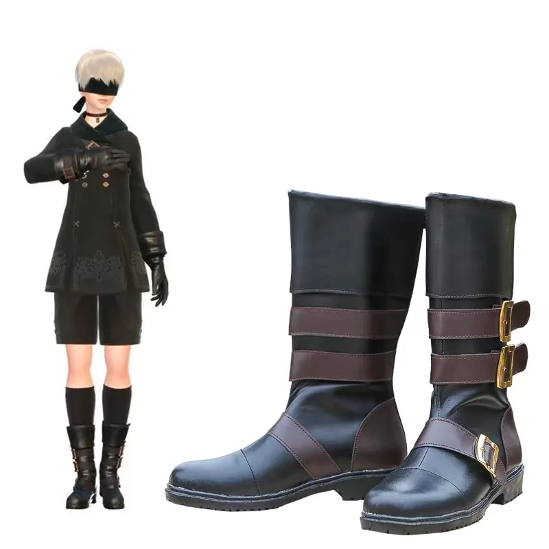 

NieR Automata 9S Cosplay Shoes Anime Game Cos Long Boots YoRHa No.9 Type S Cosplay Costume Prop Shoes for Con Halloween Party