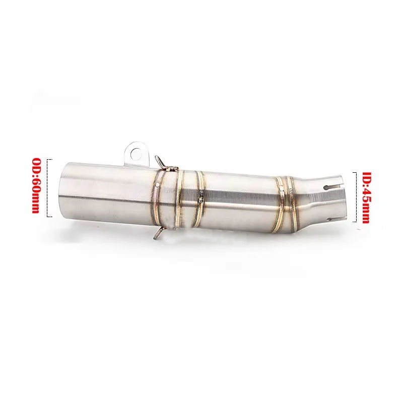 Exhaust Middle Link Pipe Escape Adapter Connect universal 60mmMuffler For YAMAHA YZF R6 2006 - 2023 Slip-on view 5