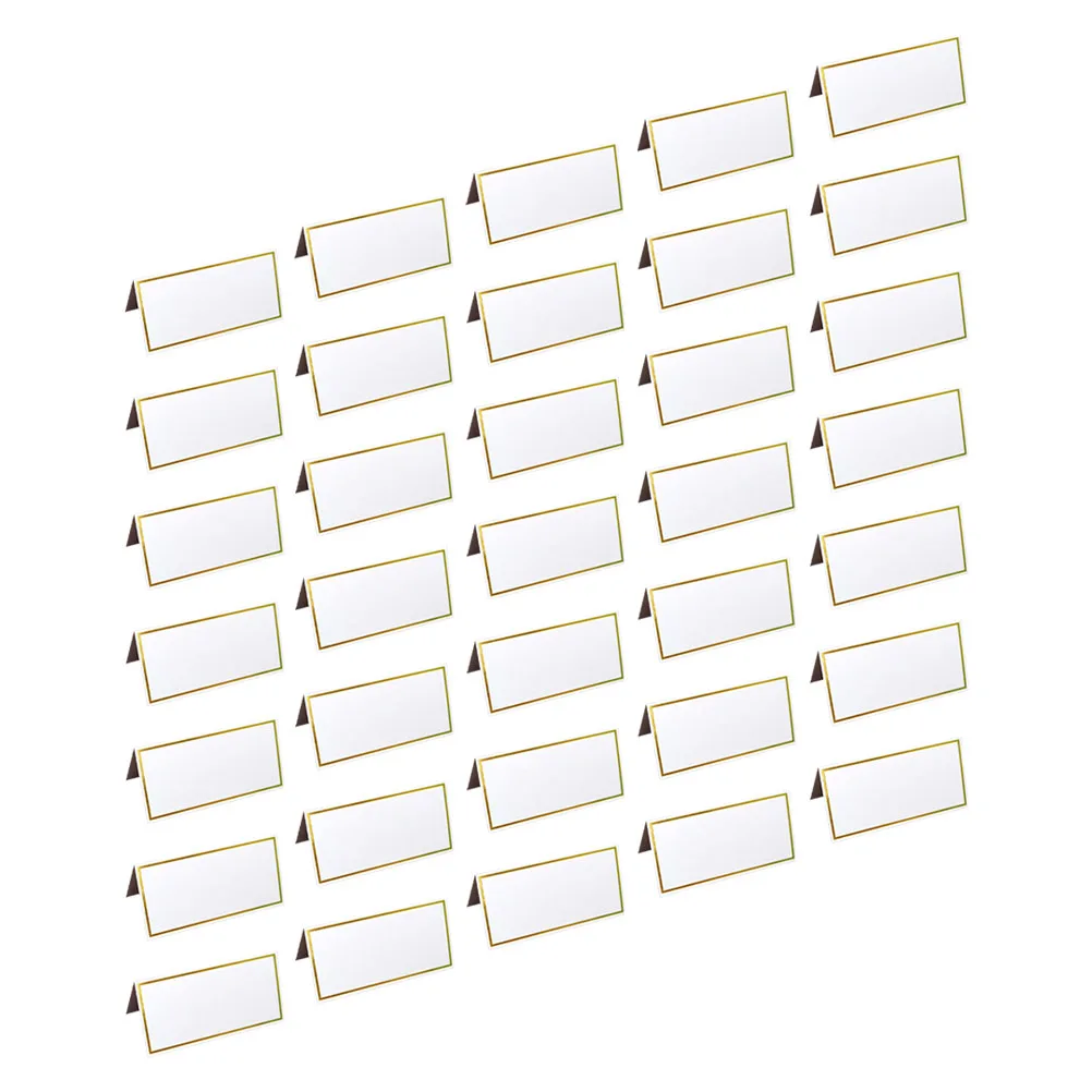 

50 Pcs Gold Foil Table Cards Dinner Place Signs Safe Paper Wedding Party Banquet Decor Multi function Practical Elegant