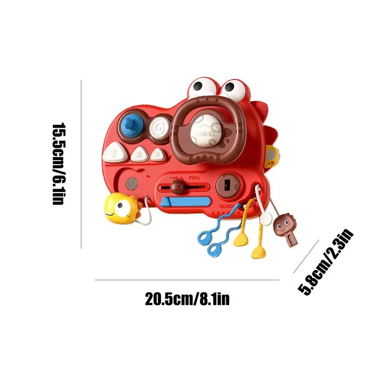 Volante de dinossauro brinquedo para bebê infantil cor forma cognição trem de motor fino aprendizagem precoce brinquedos simulado volante