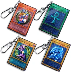 Anime Duel Monsters portachiavi Unisex nero mago ragazza drago bianco stampa ciondolo acrilico portachiavi accessori