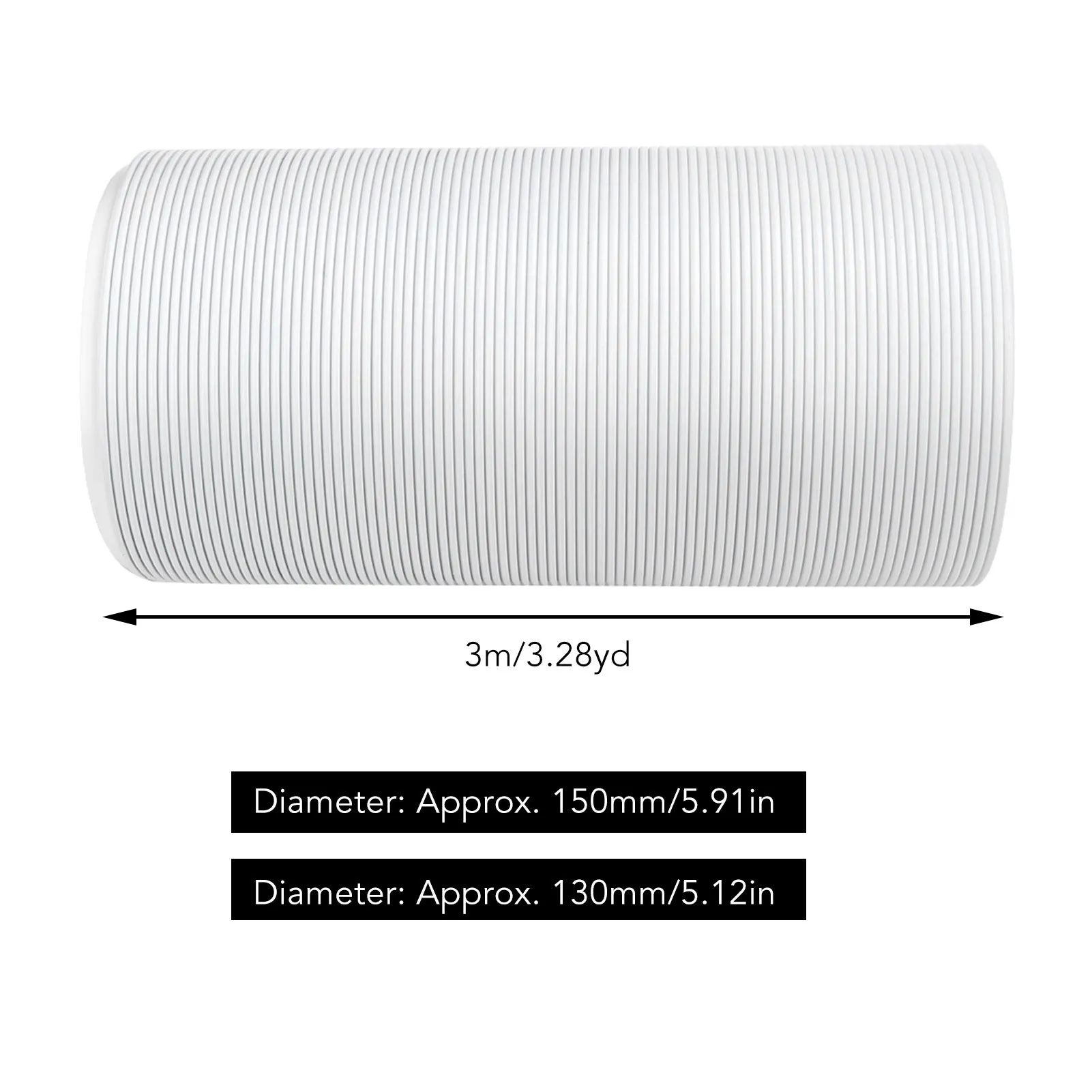 3M Air Conditioning Vent Hose PP+Wire Collapsible/Stretchable CCW Threaded Vent Hose For Air Conditioning Accessories