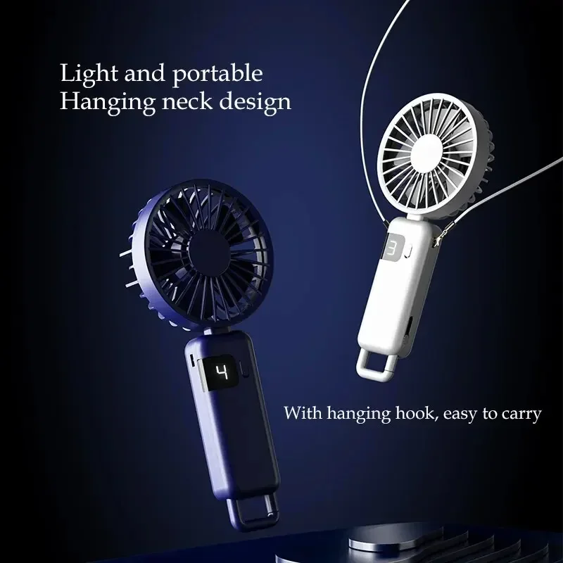 5 Speed 2024 New Arrival Wind Cooling Hand  Portable Personal Pocket Rechargeable Handheld with Hook