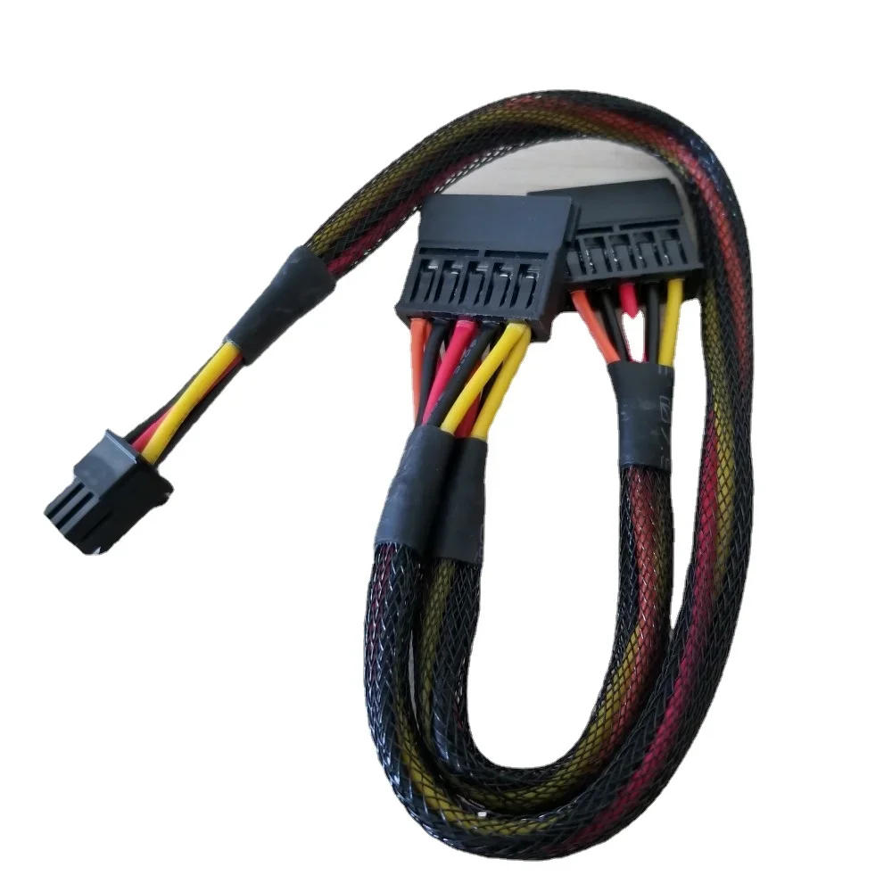 6Pin to 2-Port 15P SATA Power Cable Cord for DELL Vostro 3668 3650 3653 3655 3252 Desktop Computer HDD SSD Expansion 50cm