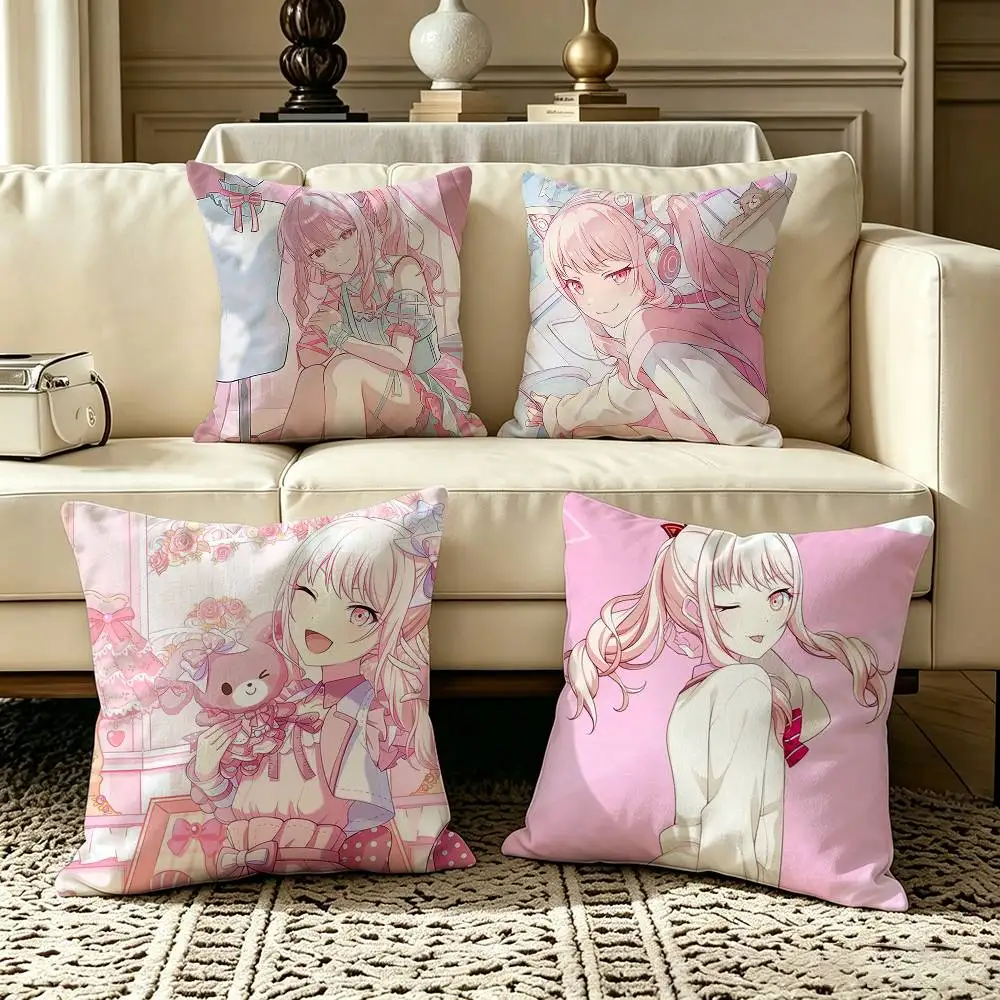 Project S-SEKAI Mizuki Akiyama  Square Double-Sided printed Pillow Case Bedroom Bedside Pillow Sofa Cushion Cover
